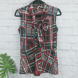 Jones New York Career Sleeveless Neck Tie Top Sz 4